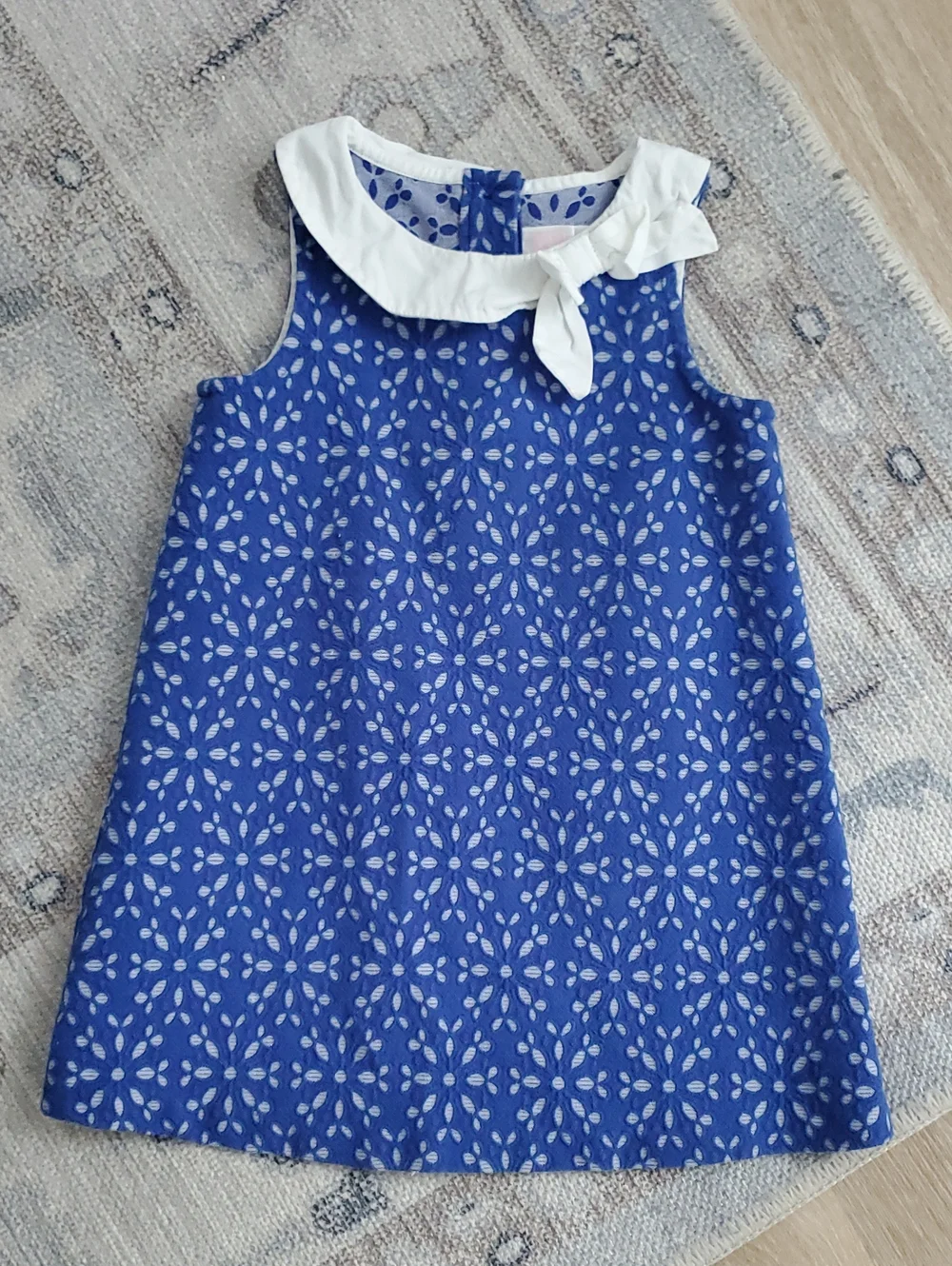 Janie and Jack Toddler Girls Blue White Floral Dress Sz2T